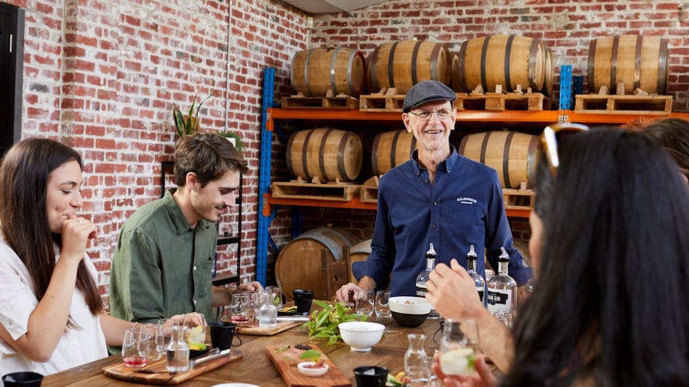 group of people sampling gin