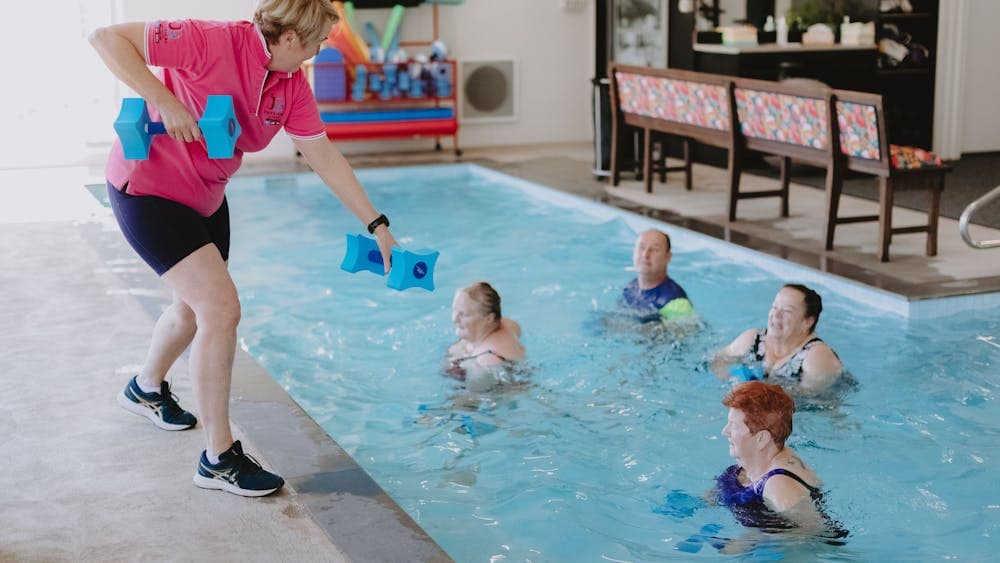 Aqua Fitness using Dumb-Bells