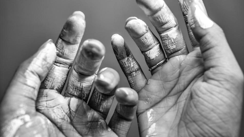 (An art maker's hands)