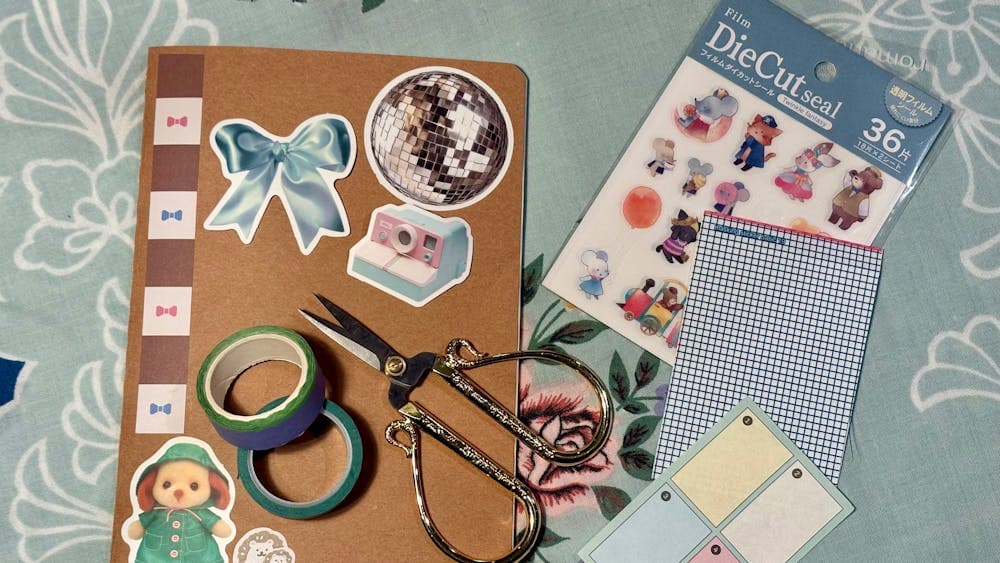 Flat lay of Junk Journal