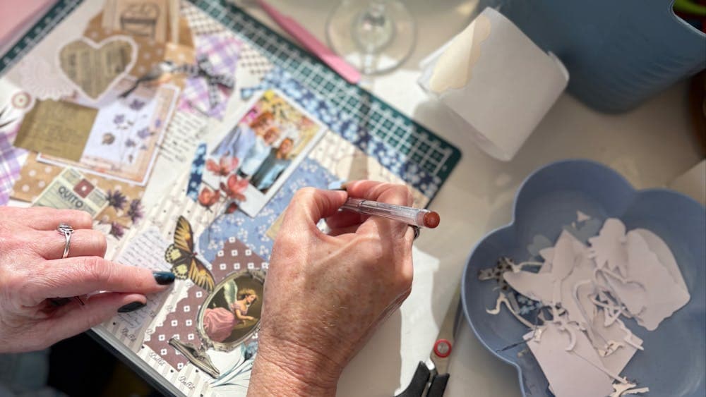 Working on a Junk Journal Page