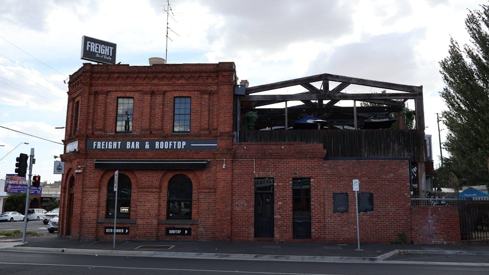 Freight Bar building with rooftop bar and outdoor seating, Ballarat.