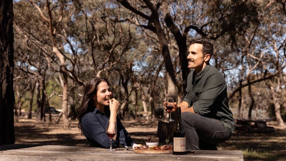 People drinking Taltarni wine