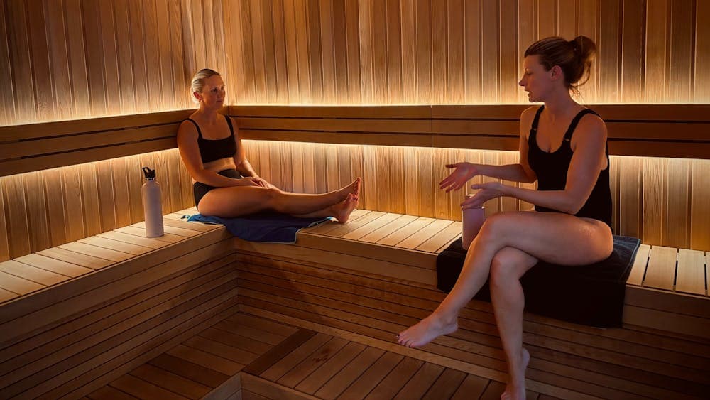 Inside the 20 Person Traditional Sauna