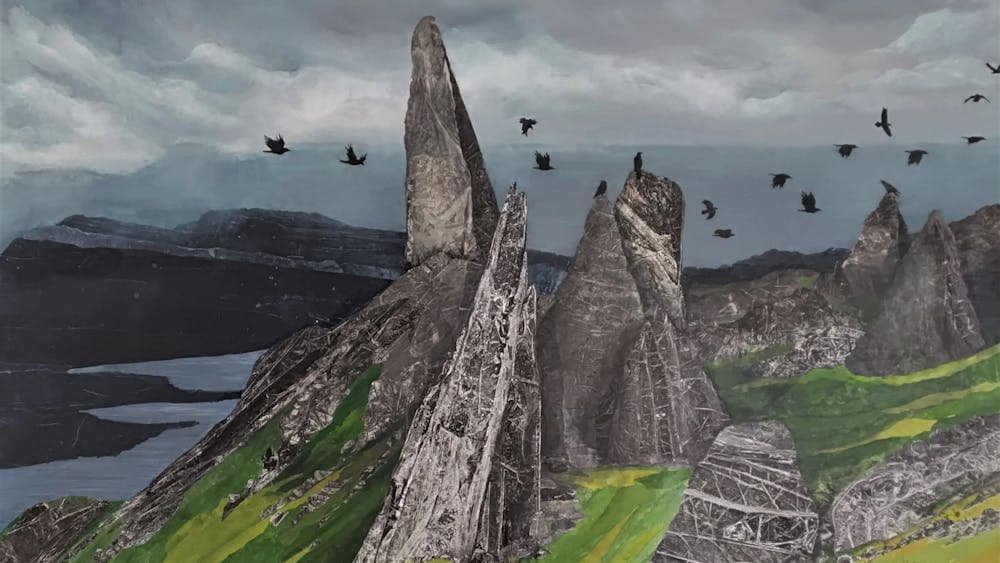 Cliffs and green grass