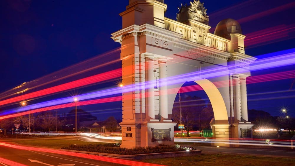 light trails night shot