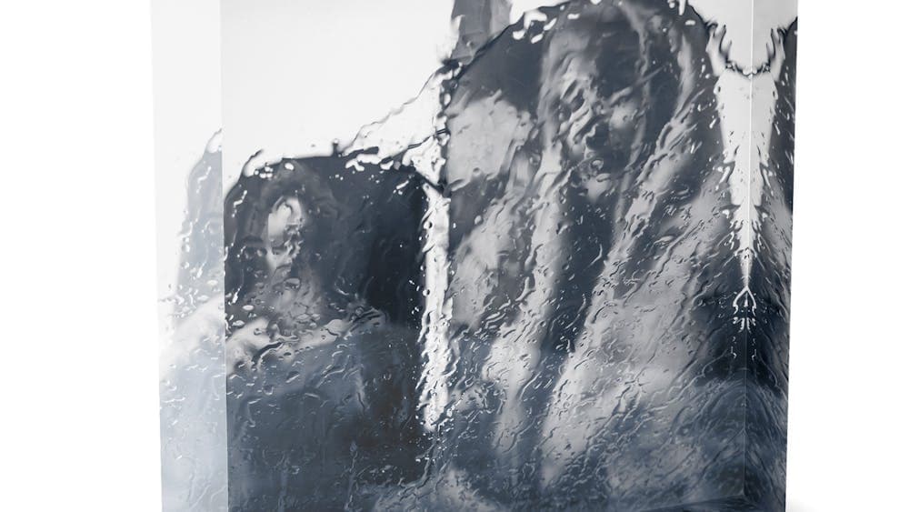 silo art modern stylish 3D acrylic block on metallic paper