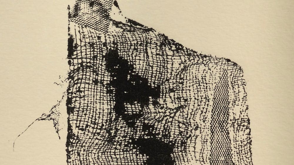 Black and white print of fabric