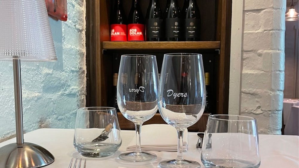 Glassware on top of a white table
