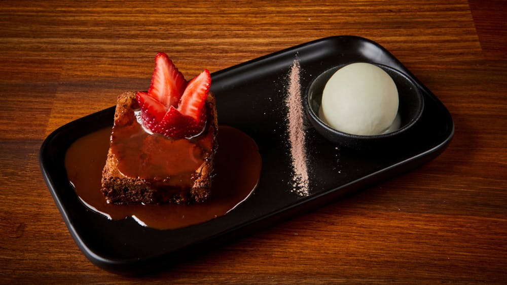 Chocolate Fudge Cake with ice cream