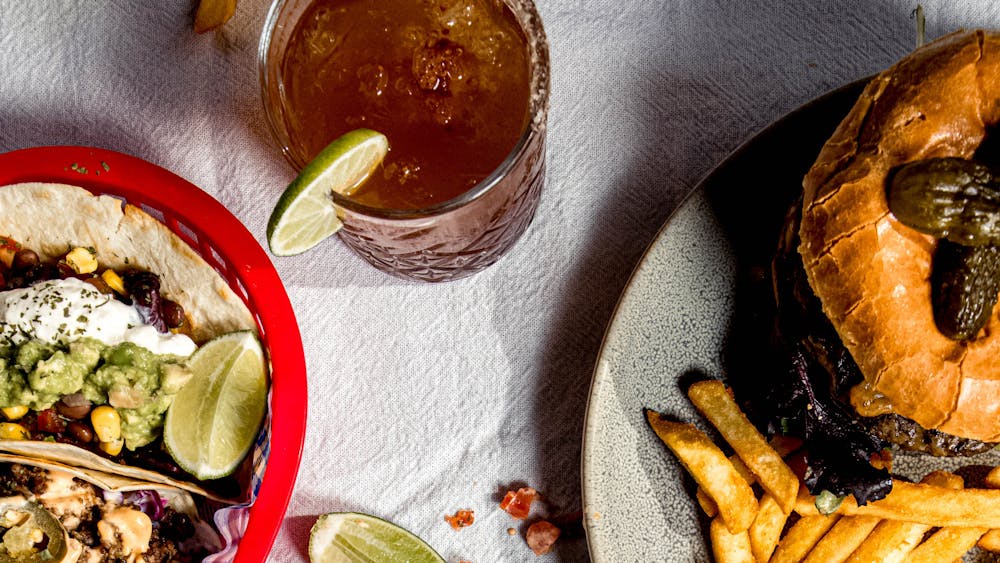 The George Hotel Promotional Menu. Big Burgers, Loaded Fries, & Taco's.