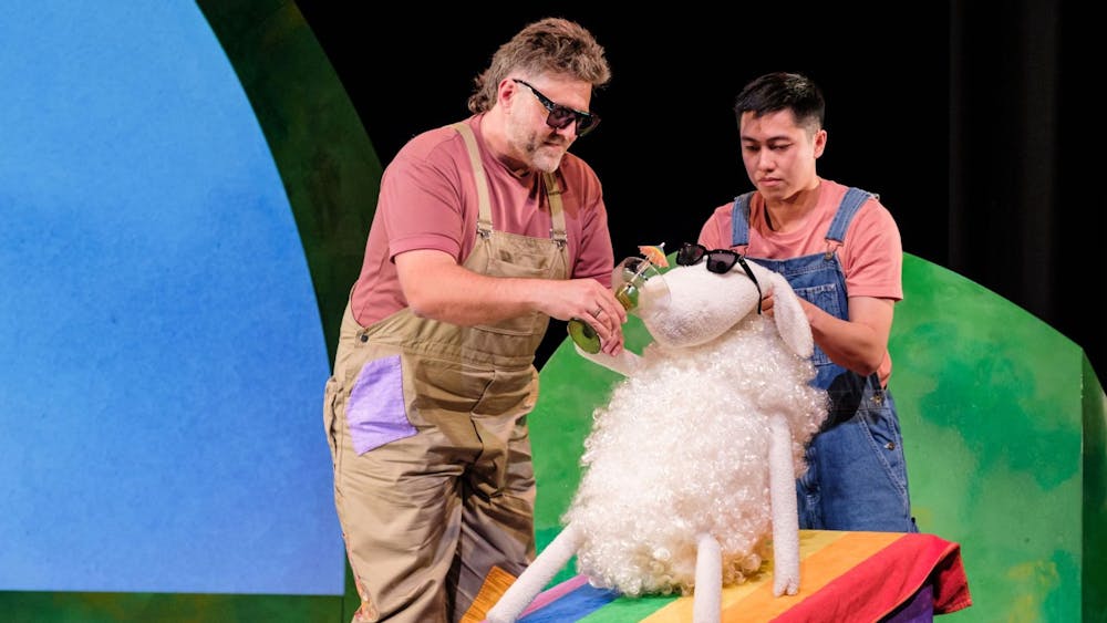 Puppeteers operating the White Sheep