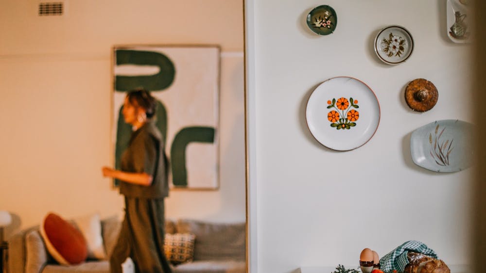 lady walking through dining and lounge