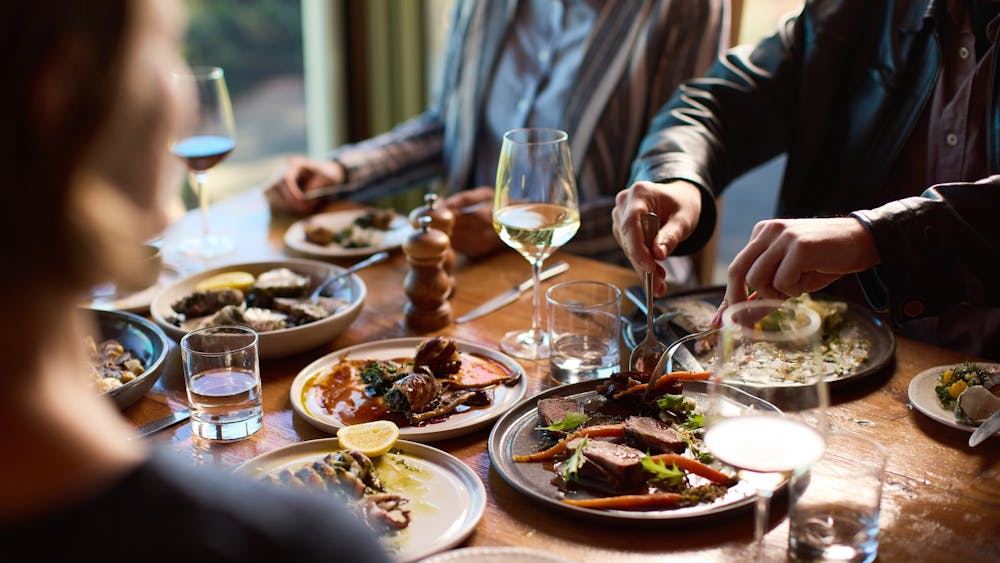 Menus follow the seasons and showcase what is grown, raised or foraged on site.