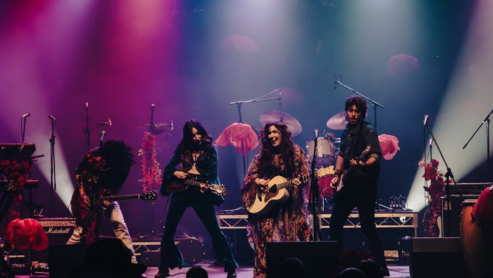 The Little Quirks band having a ball at Civic Hall Ballarat