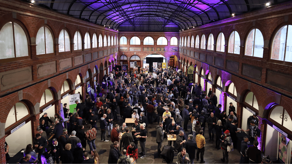 Broad photo of festival space from above