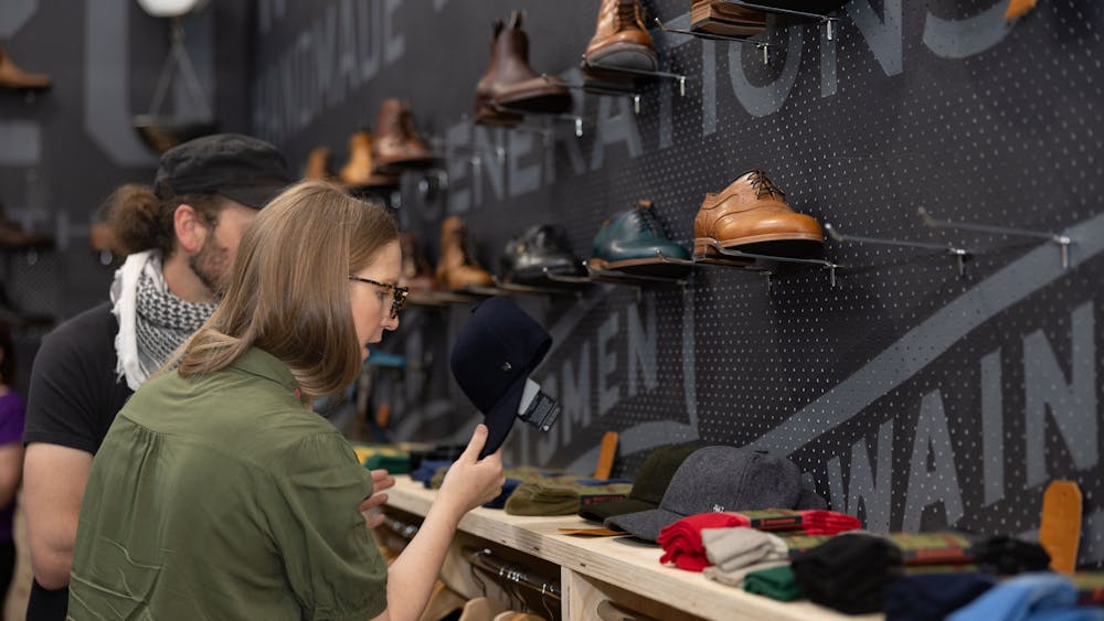 The shop expands into the workshop with more boots and accessories on display