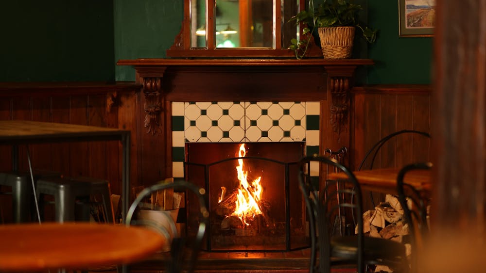 Crackling fire in Winter