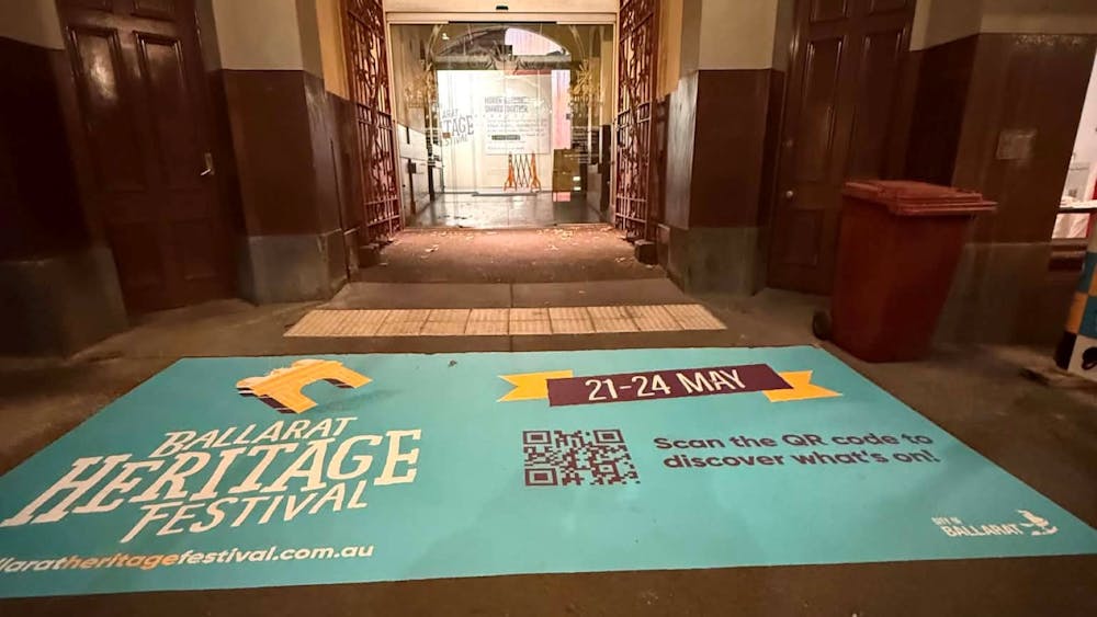Trail marker installed at the Ballarat Mining Exchange