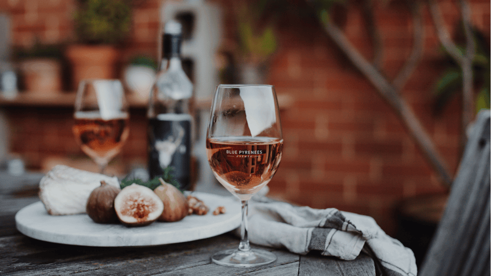 Bottle and Glass Bone Dry Rose