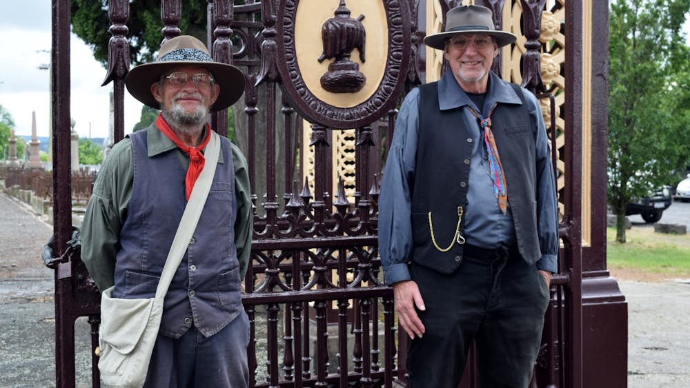 Costumed actors from Friends of Sovereign Hill portraying the diggers at the event.