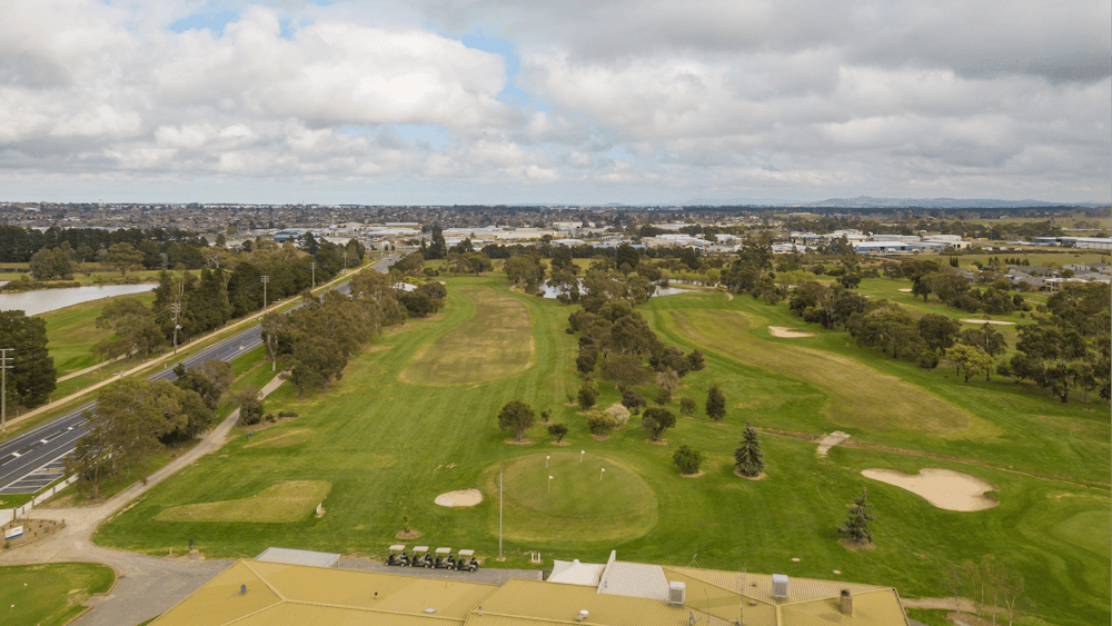 Aerial view of the course
