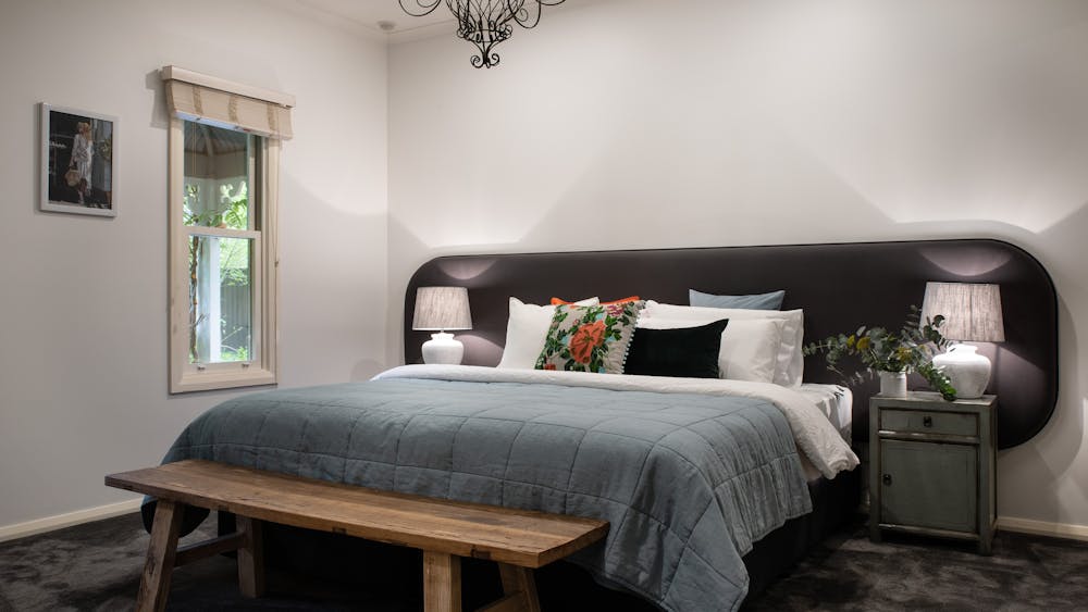 Master bedroom with bathroom