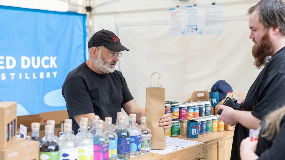 Red Duck spirits stall