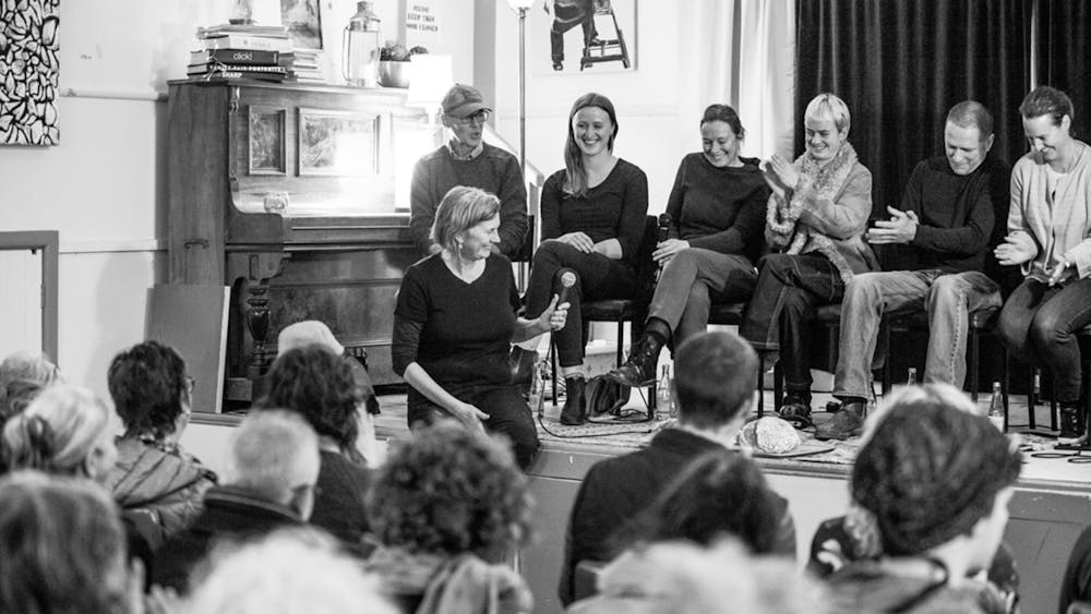 Panel of authors in conversation with audience