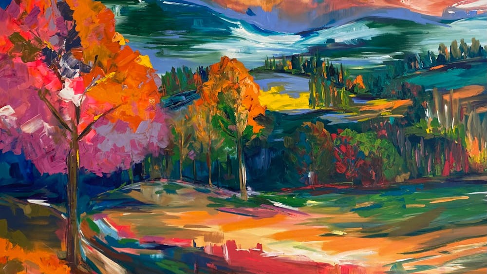 Bright landscape painting