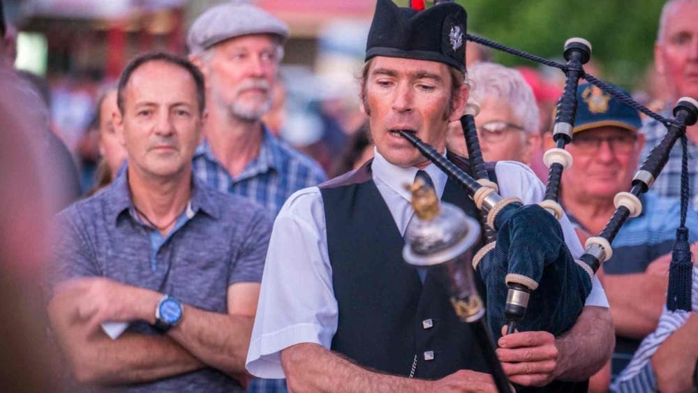 Pipe Band Member in parade