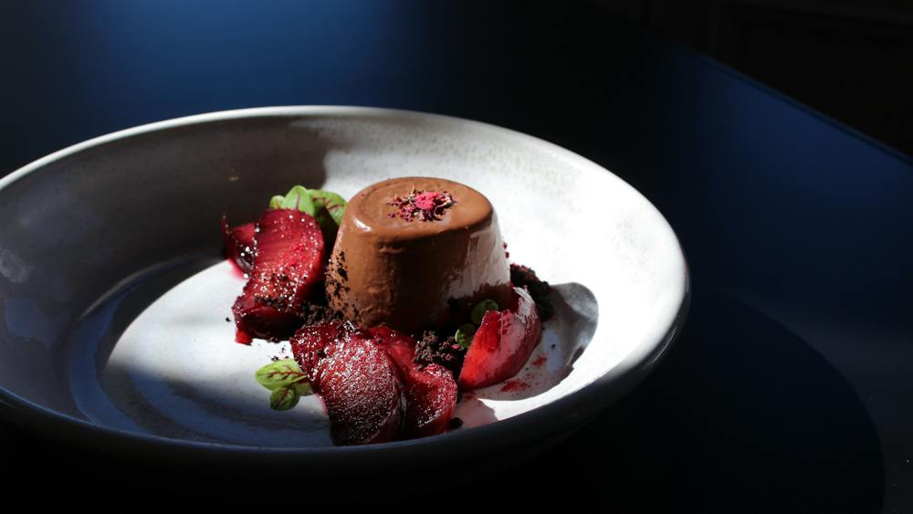 Dessert served on a plate
