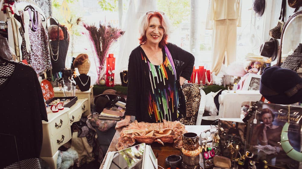 Shop owner Diane in her shop The Dressing Room Recycled