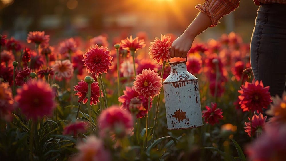Sunset flower picking at The Paddock Lal Lal