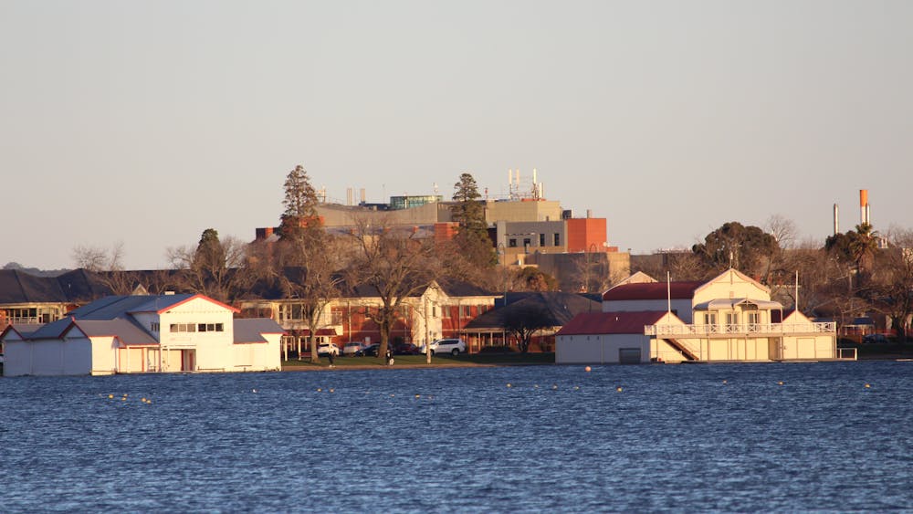 Boat houses on Lake Wendouree, Ballarat
