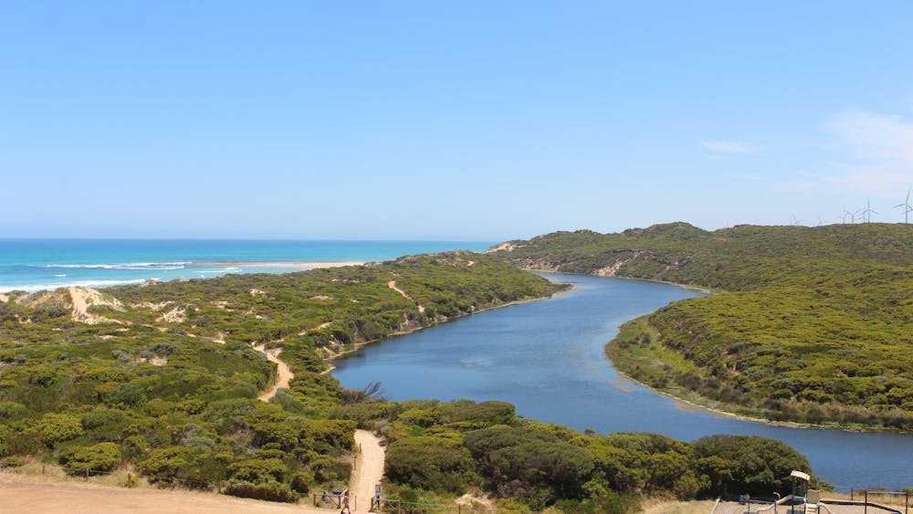 Yambuk river flowing into the Southern Ocean.