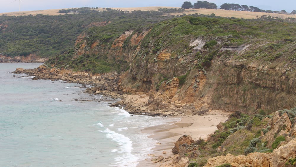 Coastal scenery of Yellow Rock on Cape Nelson.
