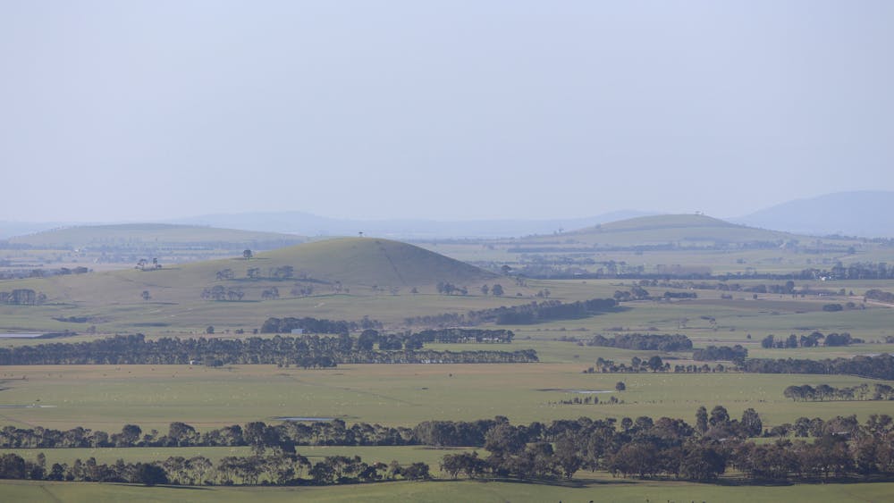 The Victorian Volcanic Plains Uplands forms part of the Great Dividing Range, seen here at Ballarat