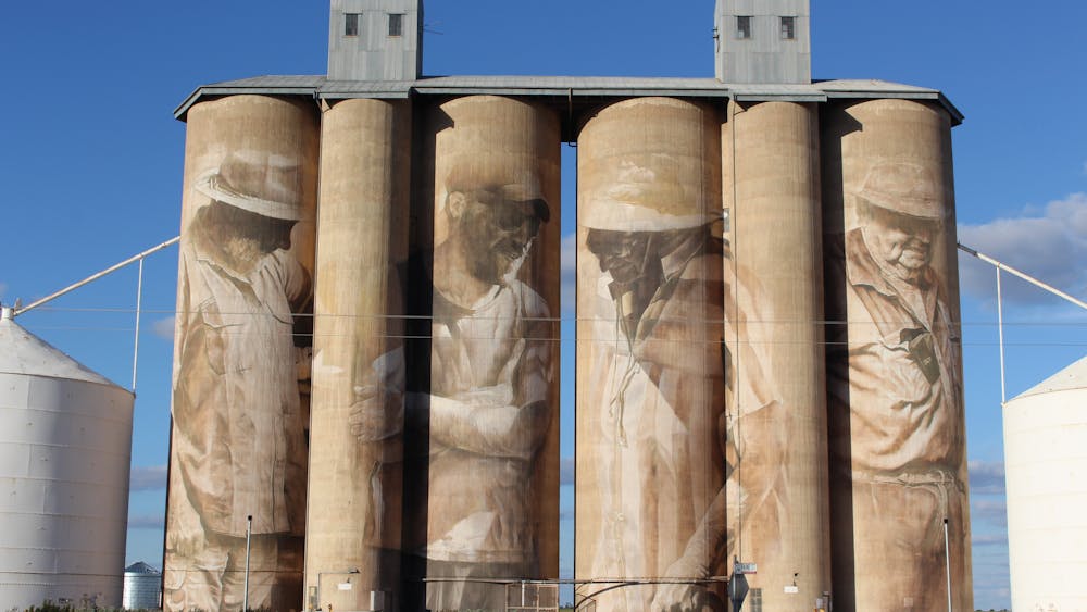 Wimmera/Mallee region, one of the many wheat silo's painted by various artists.