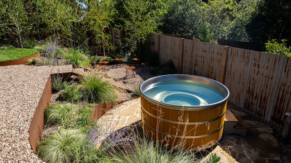 Logue's tranquil spa and fire pit