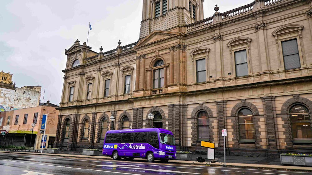 Bus in front of Town Hall